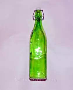 Бутылка  с бугельной пробкой 1л зеленого цвета