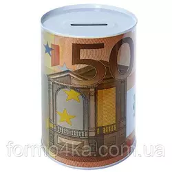 Копилка - банка жестяная "50 евро" 10х15см