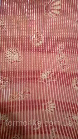 Коврик аквамат в ванную 130см Розовые ракушки