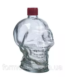 Бутылка 1л «Череп» с пластмассовой пробкой