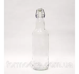 Бутылка litva с бугельной пробкой 1 литр прозрачная