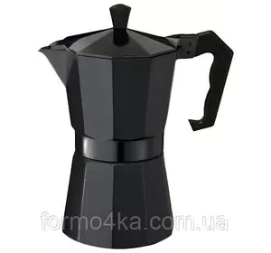 Гейзерная черная алюминиевая кофеварка  на 9 чашек