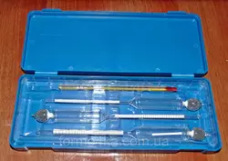 Набор ареометров в пластиковом футляре АСП-3 (0-40,40-70,70-100) + термометр спиртовой 0-50