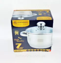 Кастрюля из нержавеющей стали 2л. Edenberg eb3004 Кастрюля из нержавеющей стали 2л. Edenberg eb3004