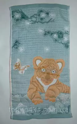 Кухонное полотенце лен-рогожка "Тигр" 50х26см Кухонное полотенце лен-рогожка "Тигр" 50х26см