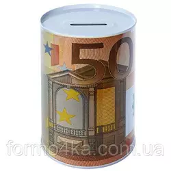 Копилка - банка жестяная "50 евро" 10х15см Копилка - банка жестяная "50 евро" 10х15см