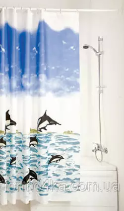 Штора для ванной комнаты MIRANDA black dolphin Штора для ванной комнаты MIRANDA black dolphin