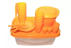 Набор пластиковой посуды для пикника на 10 персон
