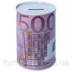 Копилка-банка жестяная "500 евро" 8х12см Копилка-банка жестяная "500 евро" 8х12см
