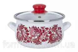Кастрюля эмалированная INFINITY Red flowers (2.4 л) 18 см Кастрюля эмалированная INFINITY Red flowers (2.4 л) 18 см