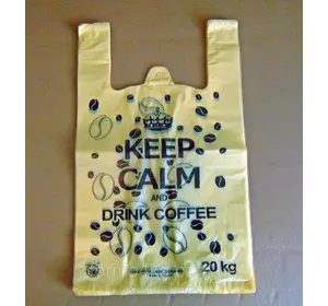 Пакеты майка 30х50 100шт Coffee желтые Пакеты майка 30х50 100шт Coffee желтые