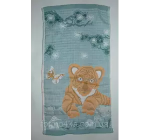 Кухонное полотенце лен-рогожка "Тигр" 50х26см