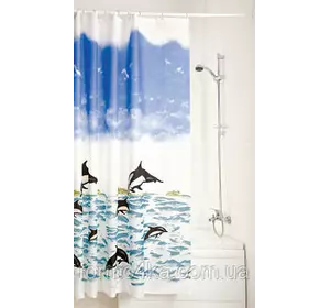 Штора для ванной комнаты MIRANDA black dolphin