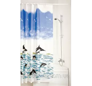 Штора для ванной комнаты MIRANDA black dolphin Штора для ванной комнаты MIRANDA black dolphin