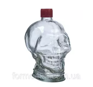 Бутылка 1л «Череп» с пластмассовой пробкой