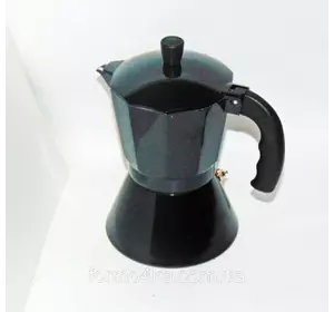 Кофеварка алюминиевая на 6 чашек черная (индукция)