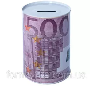 Копилка-банка жестяная "500 евро" 8х12см