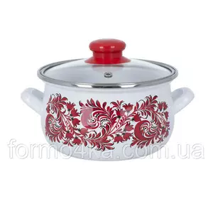 Кастрюля эмалированная INFINITY Red flowers (4.8 л) 22 см Кастрюля эмалированная INFINITY Red flowers (4.8 л) 22 см